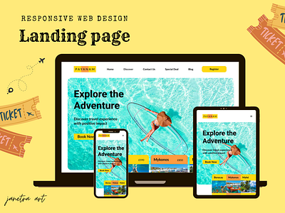 Responsive Landing Page branding design landing page landing page design responsive web design travel landing page travel website typography ui ui design ux uxui design website design website landing page wireframe