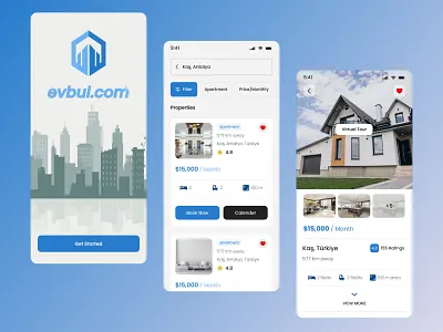 Evbul - Real Estate App app branding design graphic design logo real estate rent ui