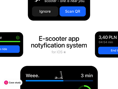 iOS notification system for e-scooter app. app branding design graphic design illustration logo typography ui ux vector