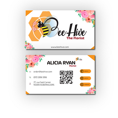 Business Card - BeeHive Florist branding design graphic design illustration vector