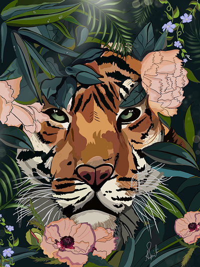 Procreate Illustrations digital painting graphic design illustration procreate tiger