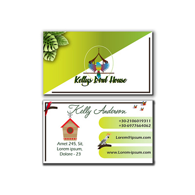 BCard - Kellys Bird house branding design graphic design illustration logo vector