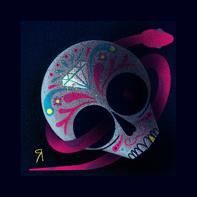 Mexican skull 2d brush design diamond graphic design illustration mexican skull snake tattoo