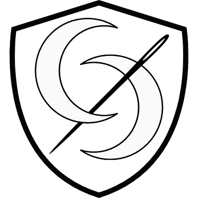 Crescent Needle coat of arms graphic design logo vector