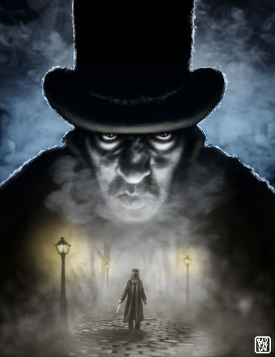 Jack the Ripper Magazine Cover. art cover art dark digital illustration digital painting illustration mood moody