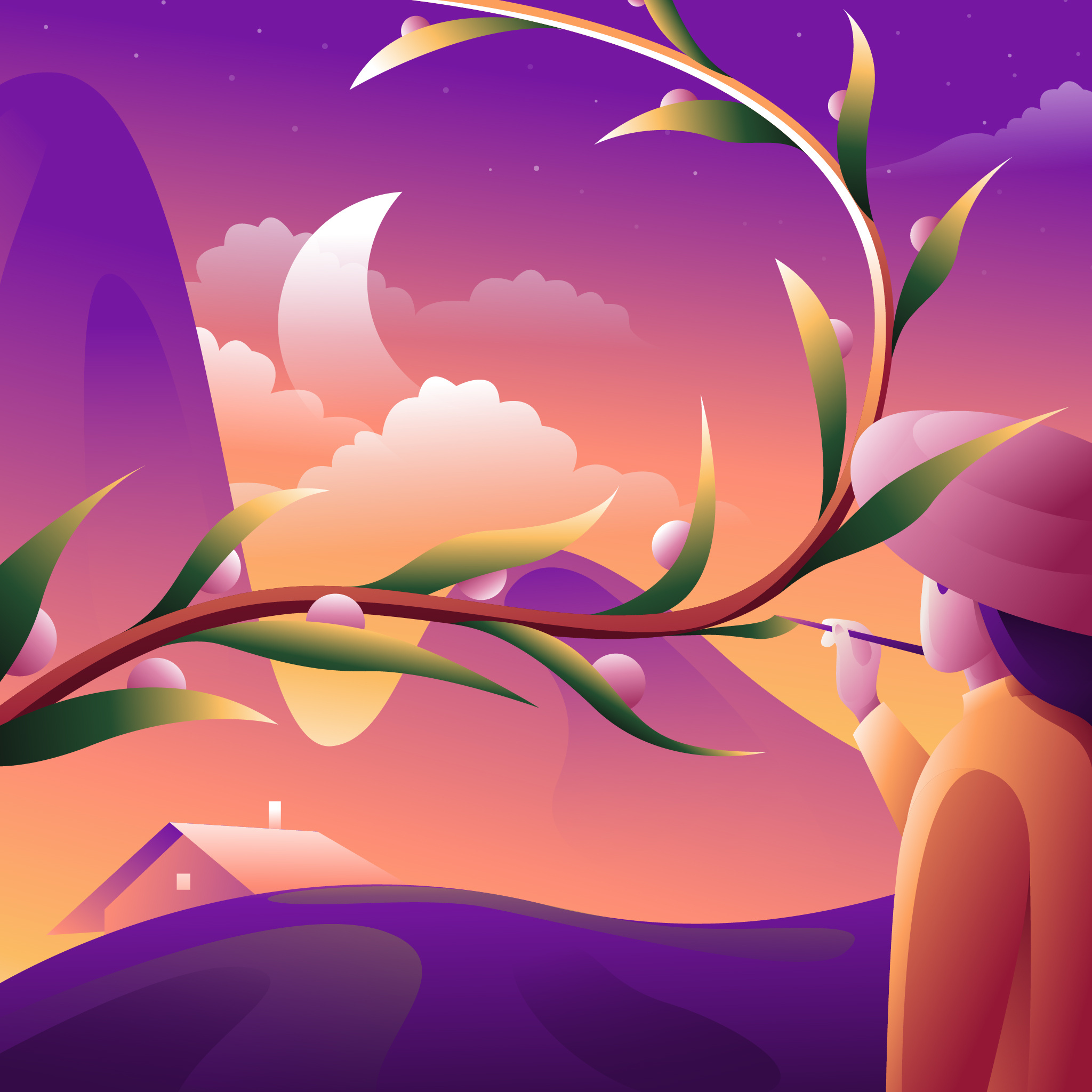Example of Wellness & Nature Gradient Scenes 