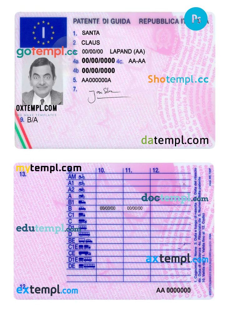 Italy Driver S Permit Template In PSD Format Fully Editable By   Original 3bdd218f45707c1d5a5a30531a742285 