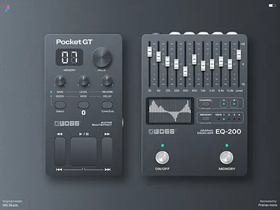 Guitar Effects Shot #011 guitar illustration poster design radio ui design ux design