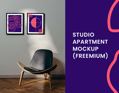 Studio Apartment Mockup FREE commercially free download free free mockup freemium minimal interior photo frame studio aprtment mockup