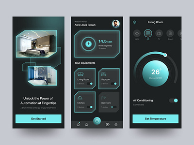 Smart Home Remote Control App app design figma smart home ui