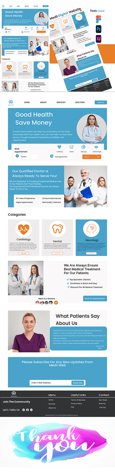 MEDI DENTEL WEBSITE agency branding design graphic design illustration landing page logo ui uiux ux web design