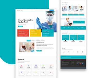 Healthcare Landing Page Website design doctor health health care healthcare home page hospital lab landing page medical medical care medicine modern science ui ux web web design website website design