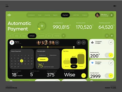 QuickBooks - Finance Service Management admindashboard app dashboard design ui