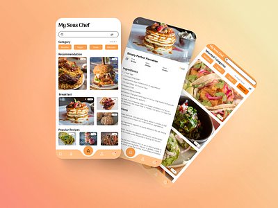 My Sous Chef : A Food Recipe App app design concept food app food recipe product design ui