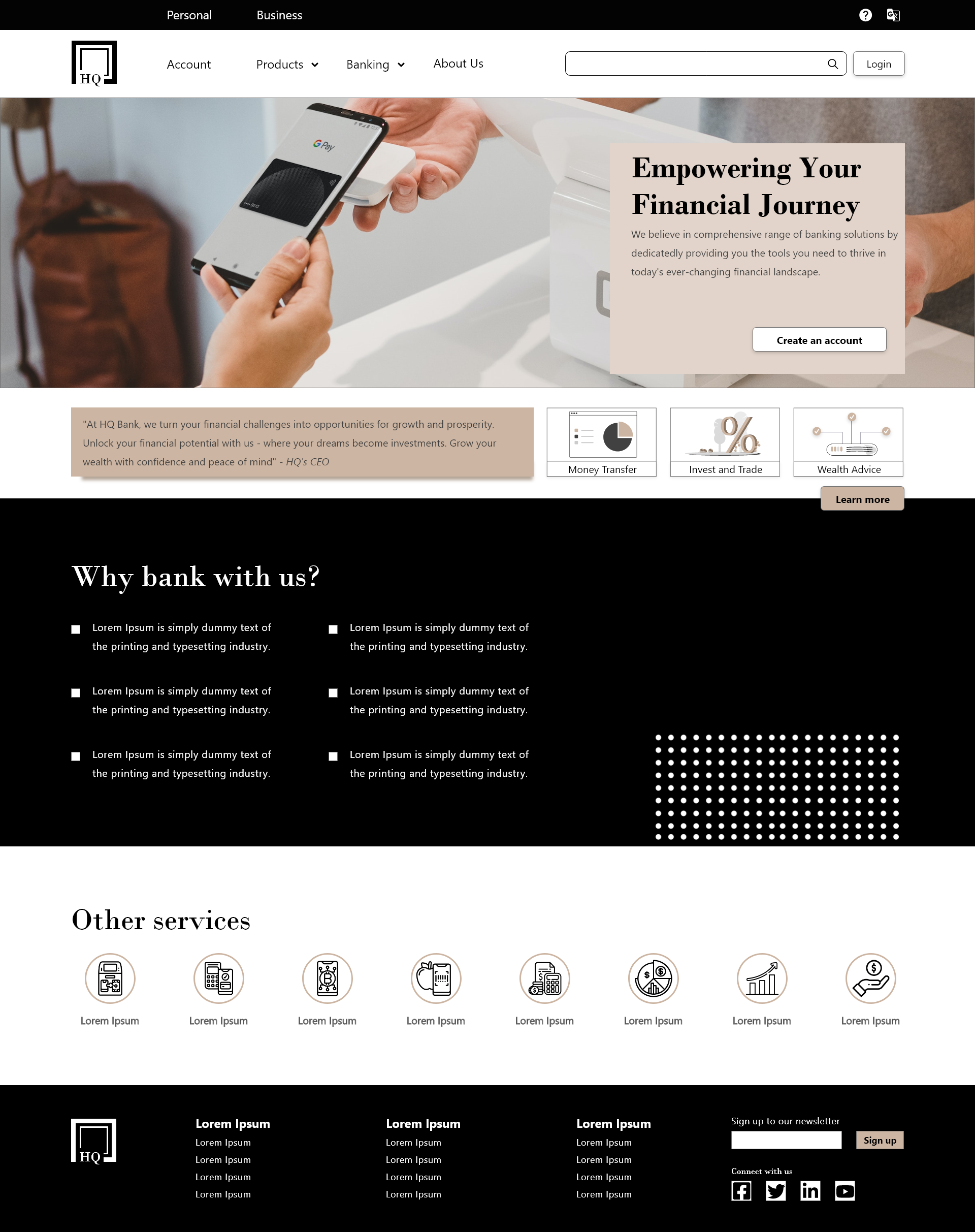 Banking Homepage
