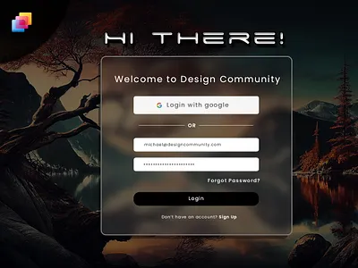 Login Page with AI ai branding business dailyui design designs glassmorphism graphicdesign inspirational landing page latest login technique ui webdesign website