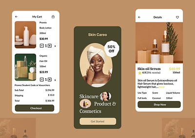 Skincare Mobile App design mobile app ui