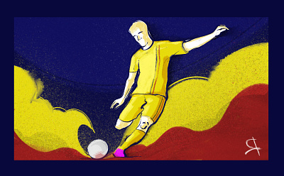 Romania 2d blue brush design football graphic design illustration national procreate red romania team yellow