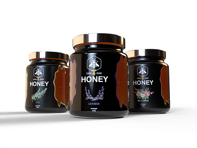 RAW HONEY - PACKAGE DESIGN 3d branding graphic design