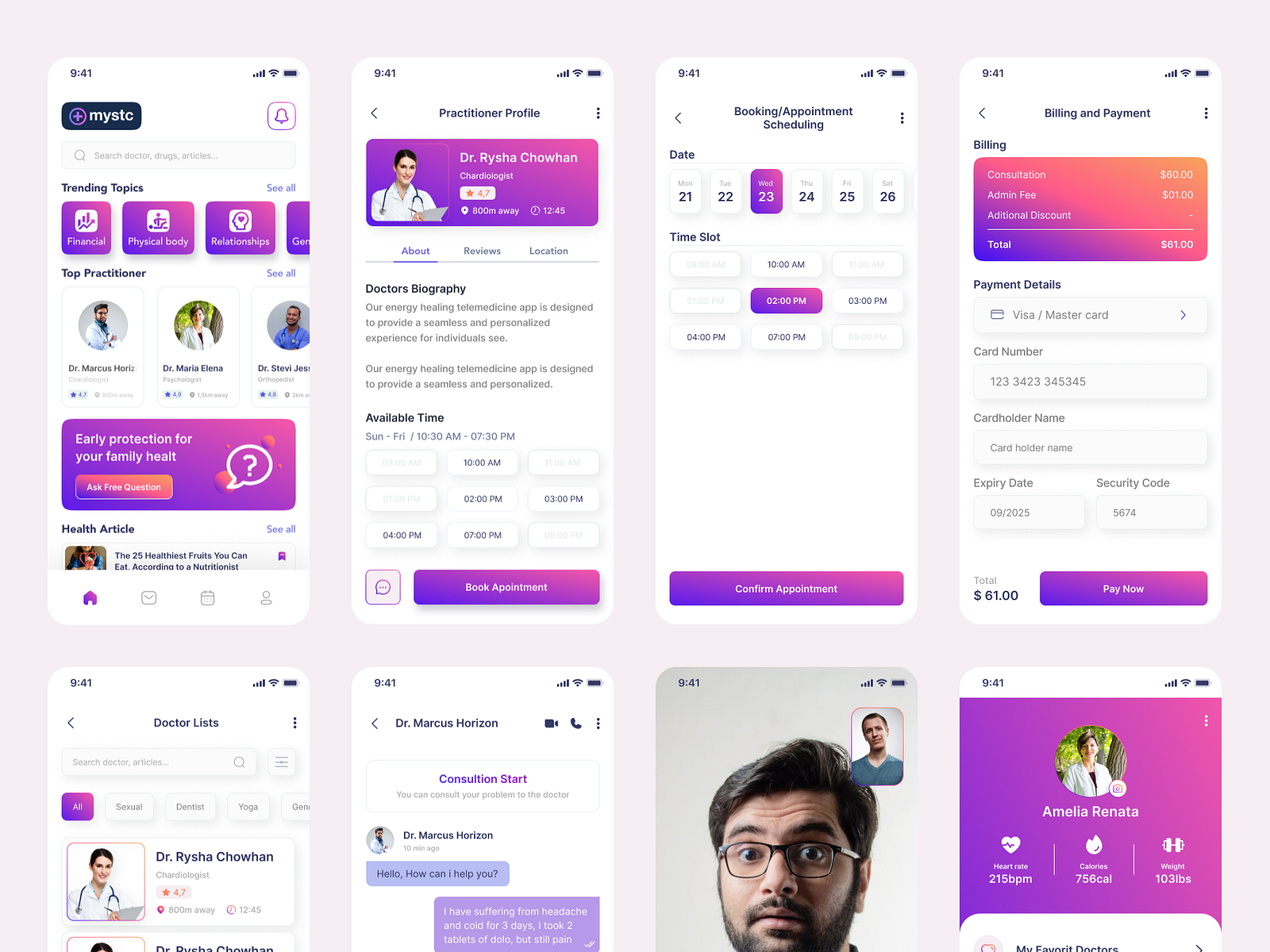 TeleMed+ App Ui design || Online Doctor appointment app by Mir Zobayer ...