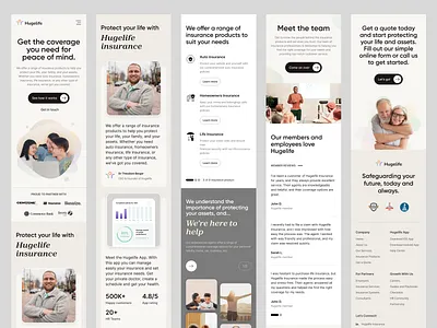 Hugelife - Website Responsive clean company website insurance insurance company life insurance minimalist mobile modern product design responsive ui ux website website insurance