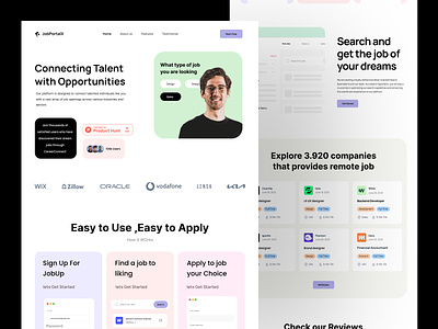 Job Portal - Website career graphic design hiring hiring platform job application job finder job hunt job listing job platform job portal job portal website job seeker jobfinder website landing page minimal portal ui vacancy web design website