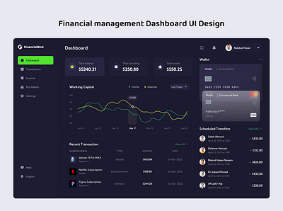 Financial Management Dashboard UI Design apps graphic design typography ui user interface ux web website