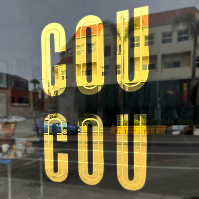 23k Gold water gild at CouCou - Venice, CA 23k gold branding gilding gold leaf hand painted logo sign graphics sign painter sign painting