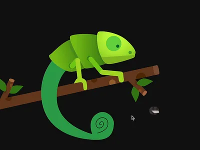 An interactive animation exercise animation chameleon interactive animation motion graphics rive ue ui ux