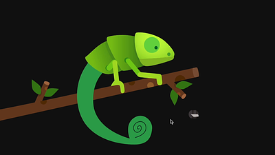An interactive animation exercise animation chameleon interactive animation motion graphics rive ue ui ux