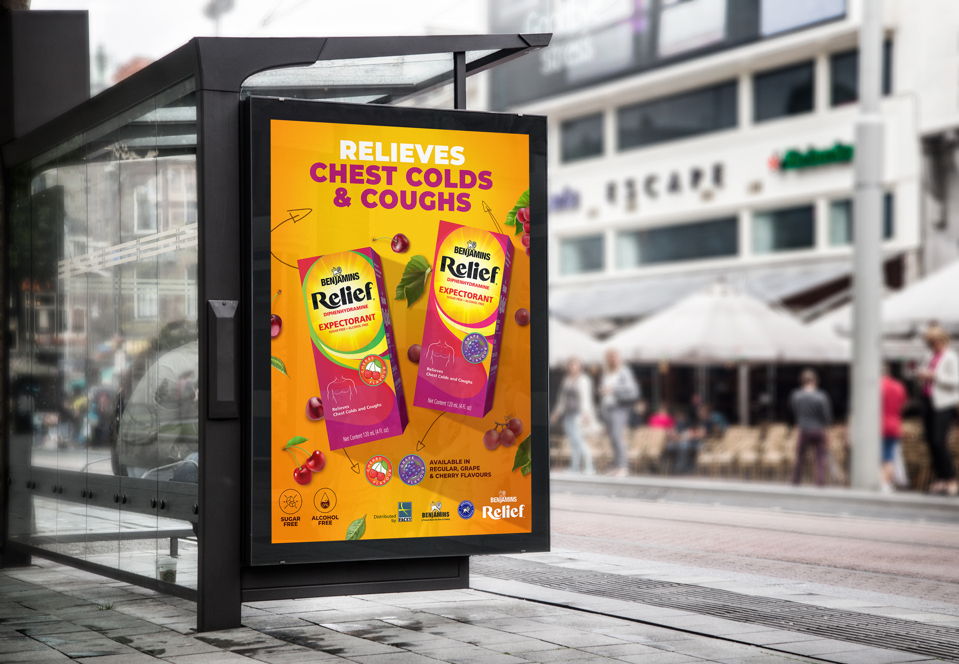 Benjamins Relief Campaign advertising billboard cough design graphic design layout marketing medical medicine newspaper ooh outdoor poster press advertisement