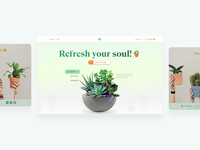 Green Refresh Plant - Landing page branding design ui uidesign uiux