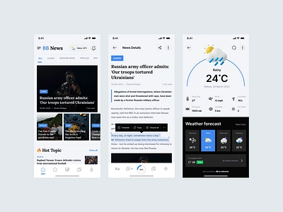 BB News - News App Animation animation article branding bulletin clean feed graphic design minimalist mobile mobile design modern motion graphics news newslater newspaper nuews feed read reading ui website