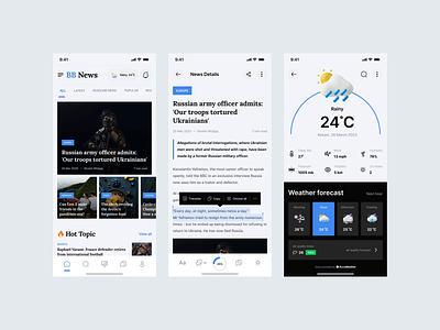 BB News - News App Animation animation article branding bulletin clean feed graphic design minimalist mobile mobile design modern motion graphics news newslater newspaper nuews feed read reading ui website