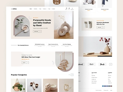 Handmade shop website design branding ceramic store ceramice clean creative design e commerce eshop furniture hand crafted handmade handmade shop website landing page minimal minimalist online shop ui ui design uiux design web design