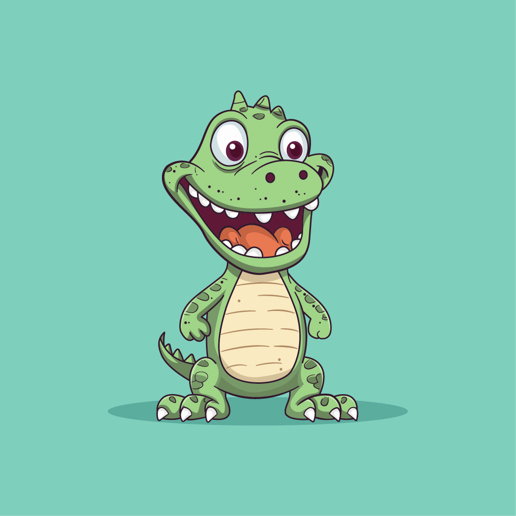 Cute Crocodile Drawing - Cute Crocodile - Sticker | TeePublic