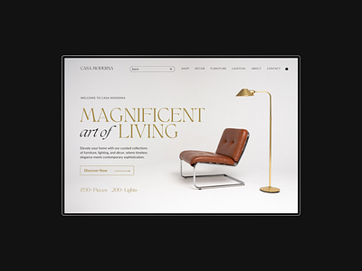 Casa Moderna: E-commerce Website Concept branding design digital design ecommerce elegant web design interiodesignstore interiodesignwebsite modern design modernwebdesign ui uiux ux web web design website website concept websiteinspiration