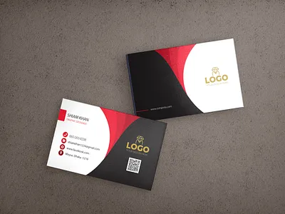 Red and Black combination Business-card Design... business card business care design graphic design logo