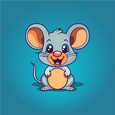 Adorable cute Mouse cartoon character tail.