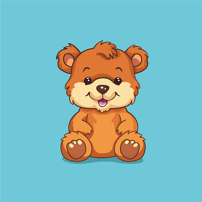 Adorable cute Bear cartoon character playful.