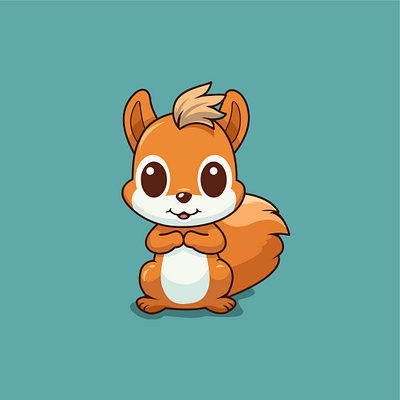 Adorable cute Squirrel cartoon character playful.