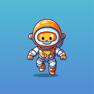 Adorable cute Astronaut cartoon character cosmic