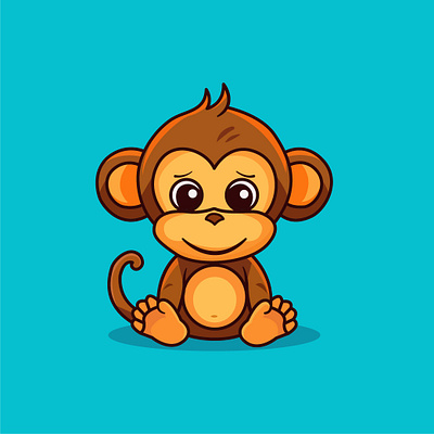 Adorable cute Monkey cartoon character by Goat_Team on Dribbble