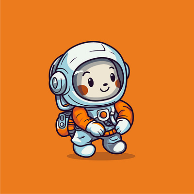 Adorable cute Astronaut cartoon character cosmic.