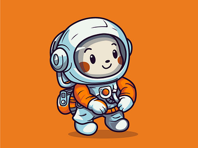 Adorable cute Astronaut cartoon character cosmic.