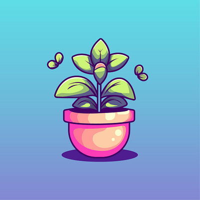Adorable cute Plant cartoon character botanical.