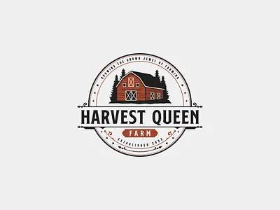 Harvest Queen Farm Vintage Logo Idea barn brand branding design farm graphic design illustration logo ranch vector vintage