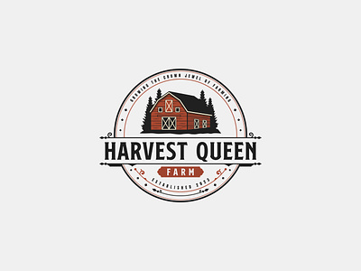 Harvest Queen Farm Vintage Logo Idea barn brand branding design farm graphic design illustration logo ranch vector vintage