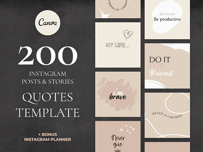 Instagram Motivational Quotes Bundle canva design canva template design instagram instagram post instagram stories instagram template ui