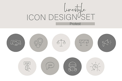 Icon Design Set Protest change crowd social